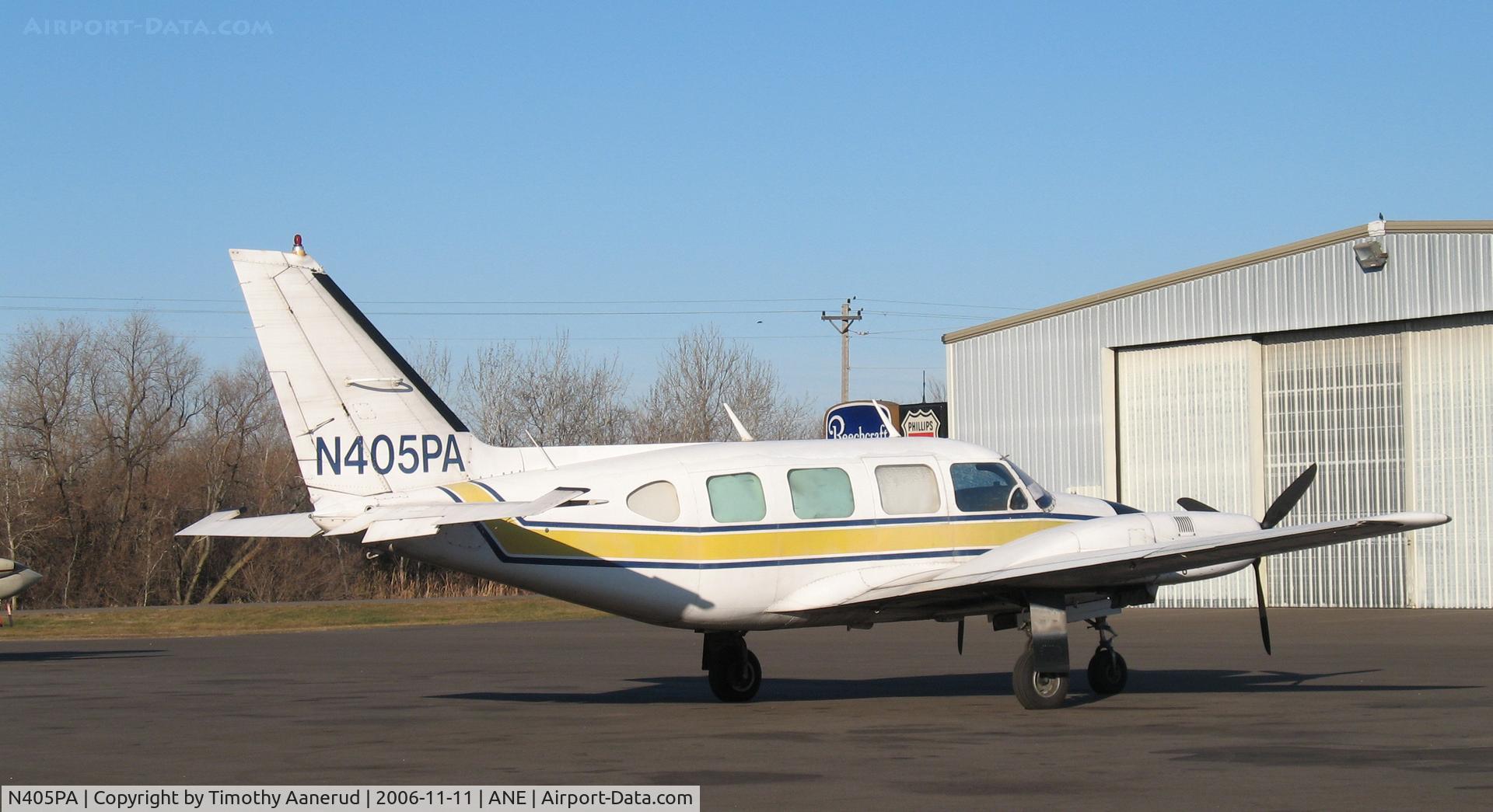 N405PA, 1969 Piper PA-31-310 Navajo C/N 31-424, Parked on the west side of Anoka County