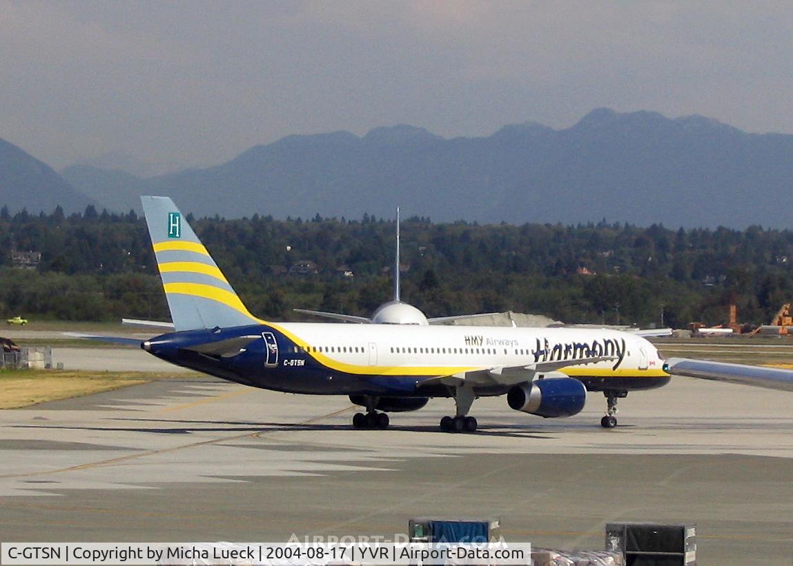 C-GTSN, 1990 Boeing 757-28A C/N 24543, Taxiing to the gate