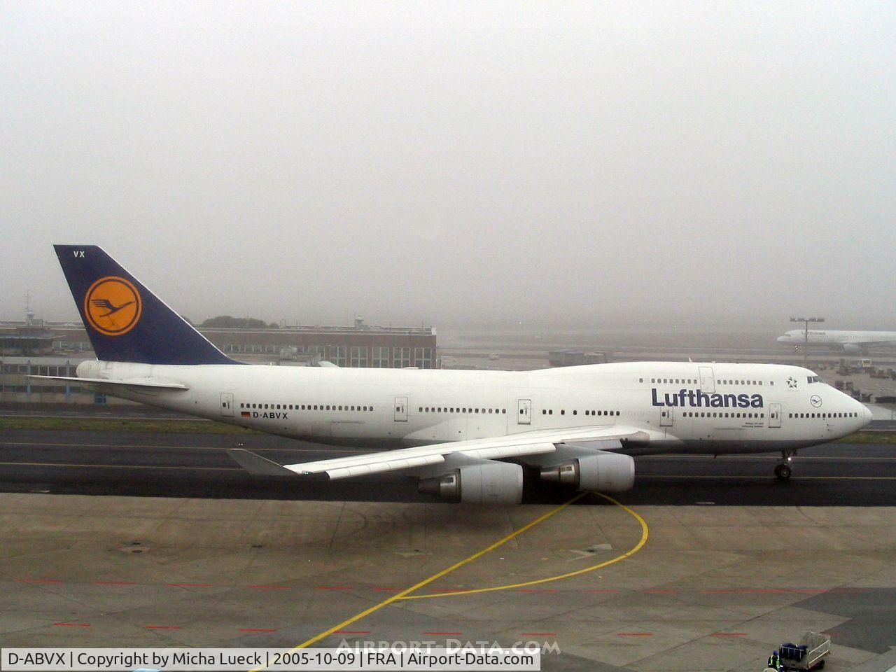 D-ABVX, 1999 Boeing 747-430 C/N 29868, Dense fog in Frankfurt