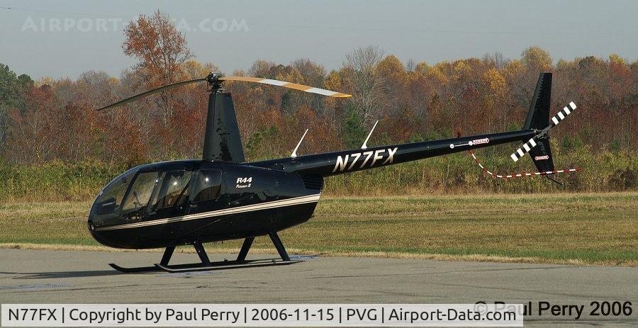 N77FX, 2006 Robinson R44 II C/N 11270, Much better up close.  Fitting color for a Raven II