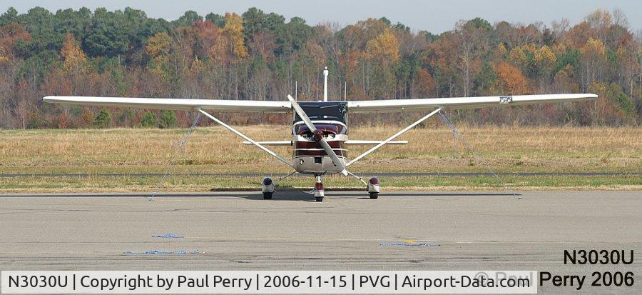 N3030U, 1963 Cessna 172E C/N 17250630, Head-on, her colors work well with the fall foliage