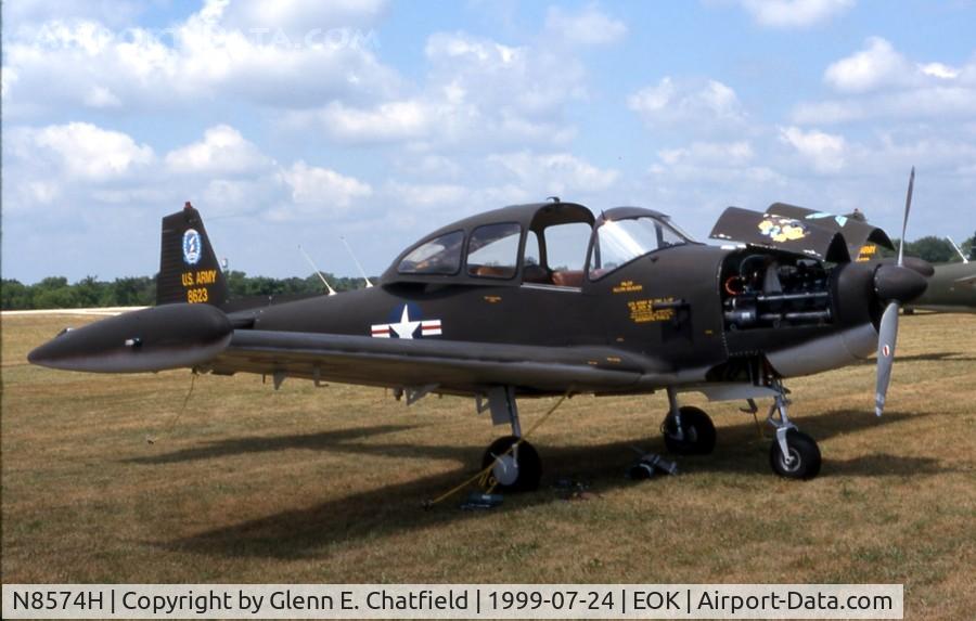 N8574H, 1947 North American Navion (NA-145) C/N NAV-4-623, At the liason bird fly-in, dressed as a warbird