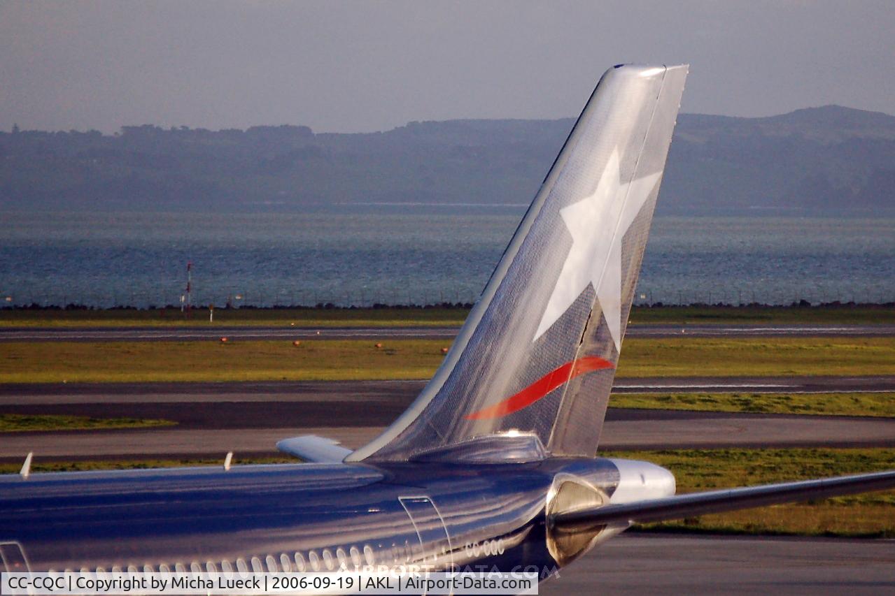 CC-CQC, 2000 Airbus A340-313X C/N 363, LAN's A340-300 tail, reflecting in the warm evening sun