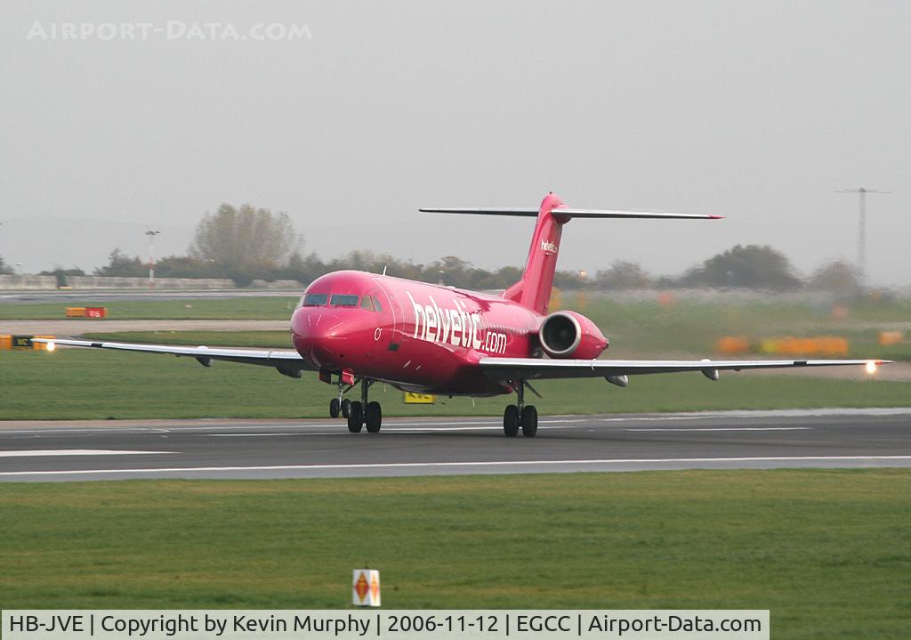 HB-JVE, 1993 Fokker 100 (F-28-0100) C/N 11459, Love is a pink and slender thing.