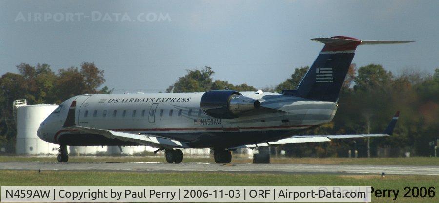 N459AW, 2003 Bombardier CRJ-200LR (CL-600-2B19) C/N 7863, Just about to rotate, but she'll be back