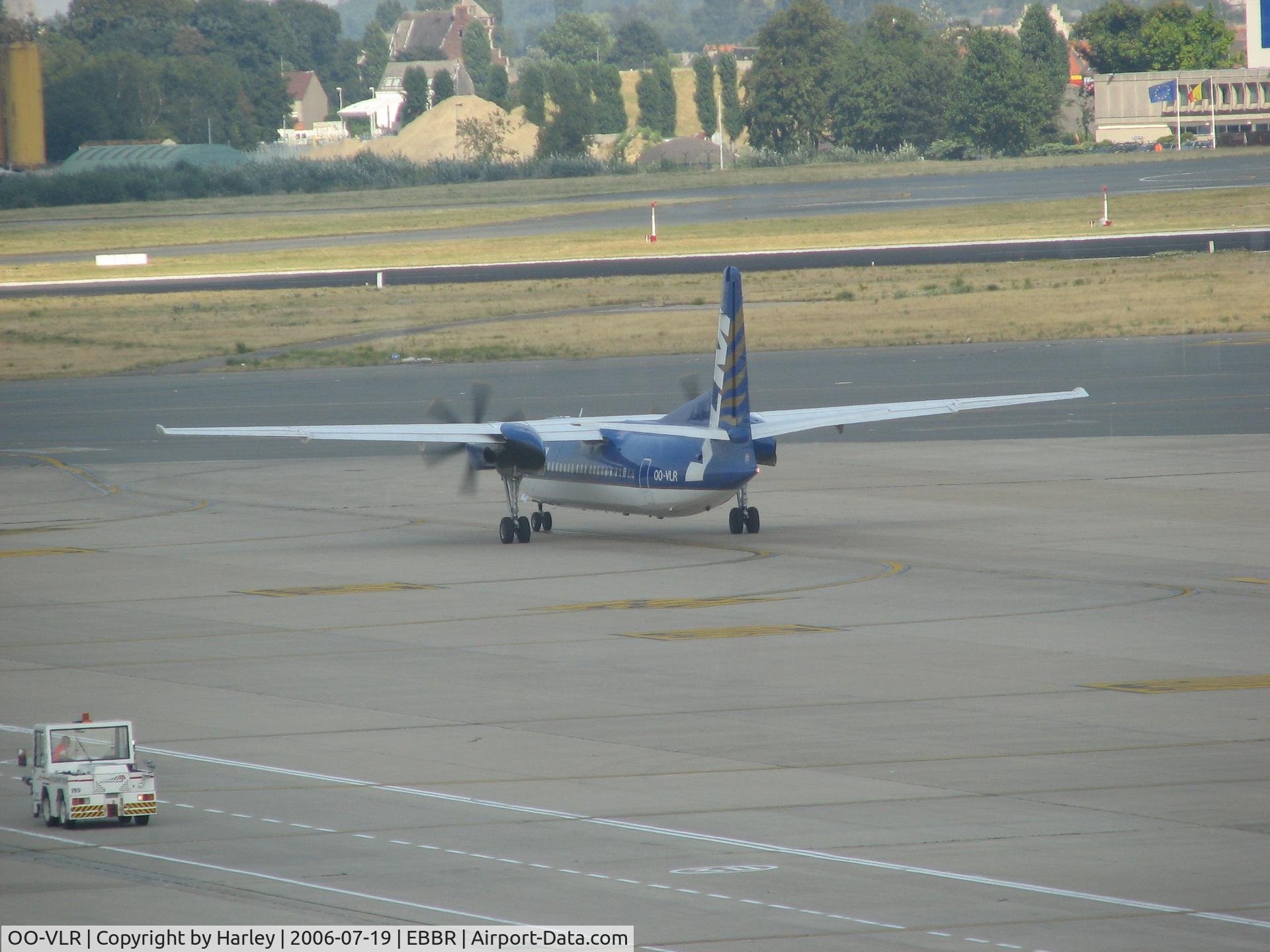 OO-VLR, 1988 Fokker 50 C/N 20121, taxiing in Brussels