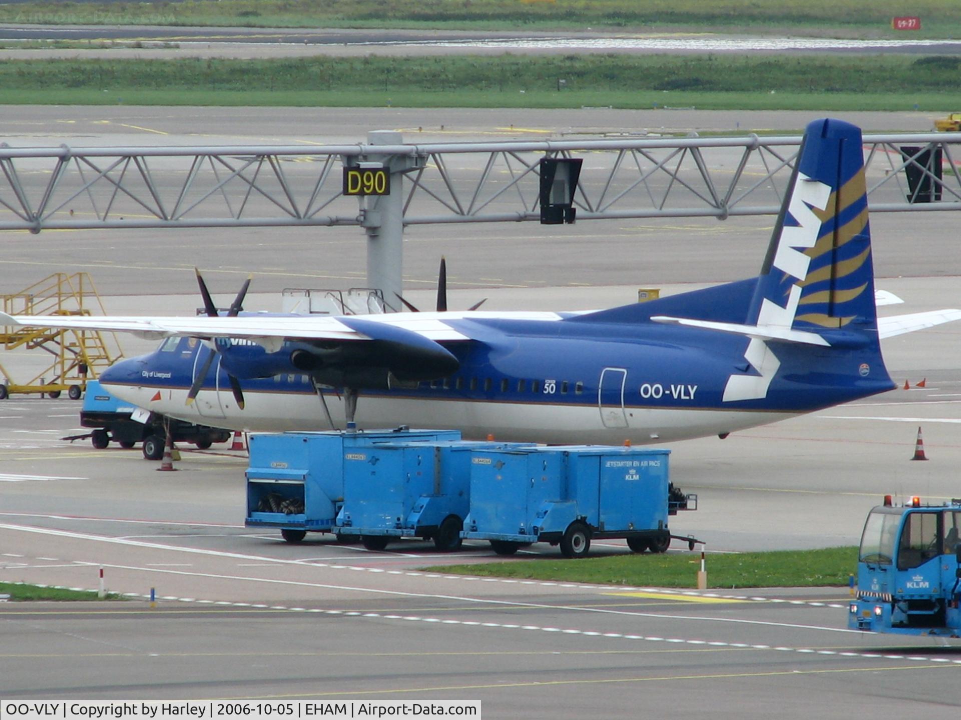 OO-VLY, 1990 Fokker 50 C/N 20181, at Parking in Amsterdam
