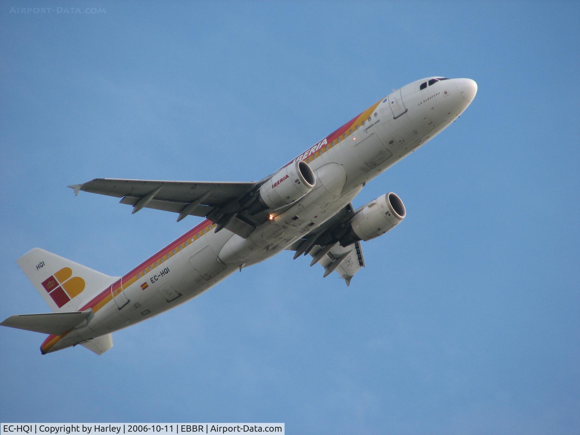 EC-HQI, 2001 Airbus A320-214 C/N 1396, Take off RWY 25R in Brussels