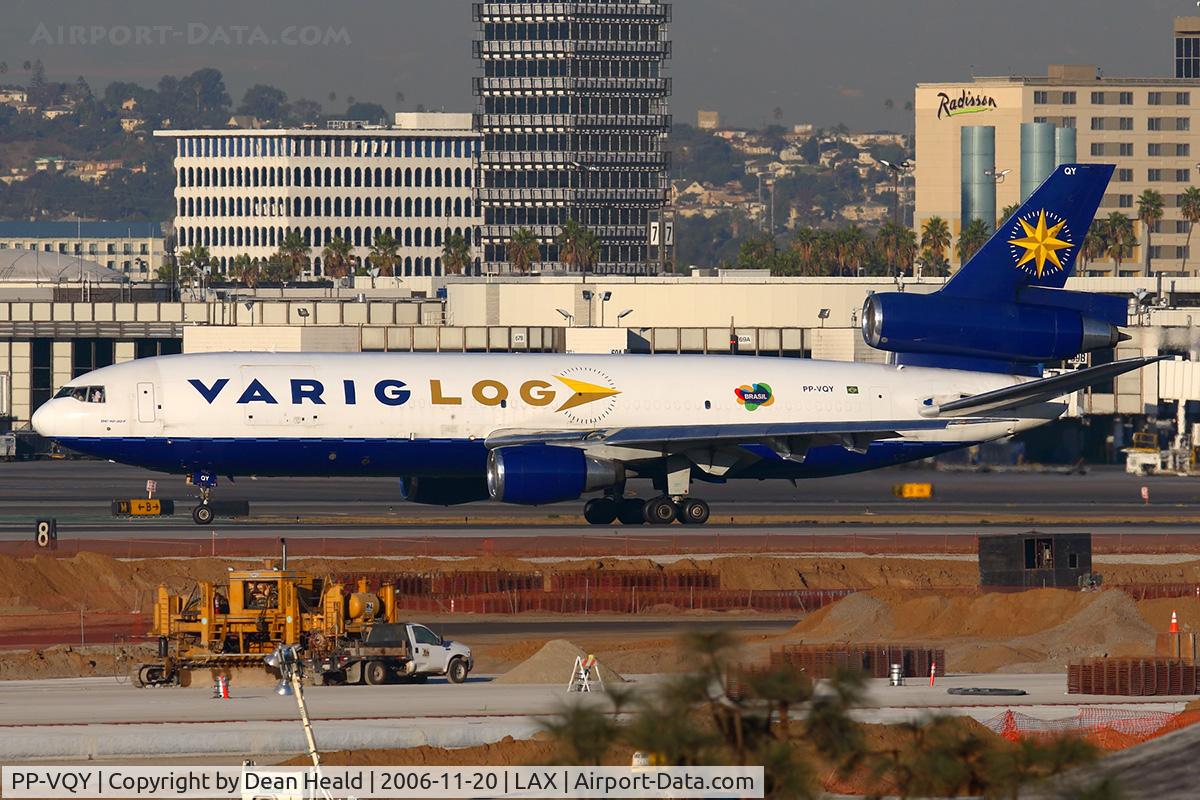 PP-VQY, 1976 McDonnell Douglas DC-10-30 C/N 46949, Late afternoon arrival for VARIG Logistica PP-VQY.  Seen here after landing rollout on RWY 25R. [Canon EOS30D, Canon 300mm f/2.8 L IS]