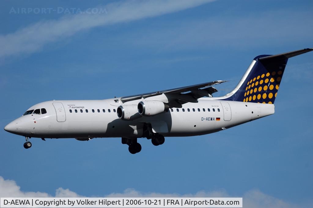 D-AEWA, 1990 British Aerospace BAe.146-300A C/N E3163, BAe 146-300 on final at fra