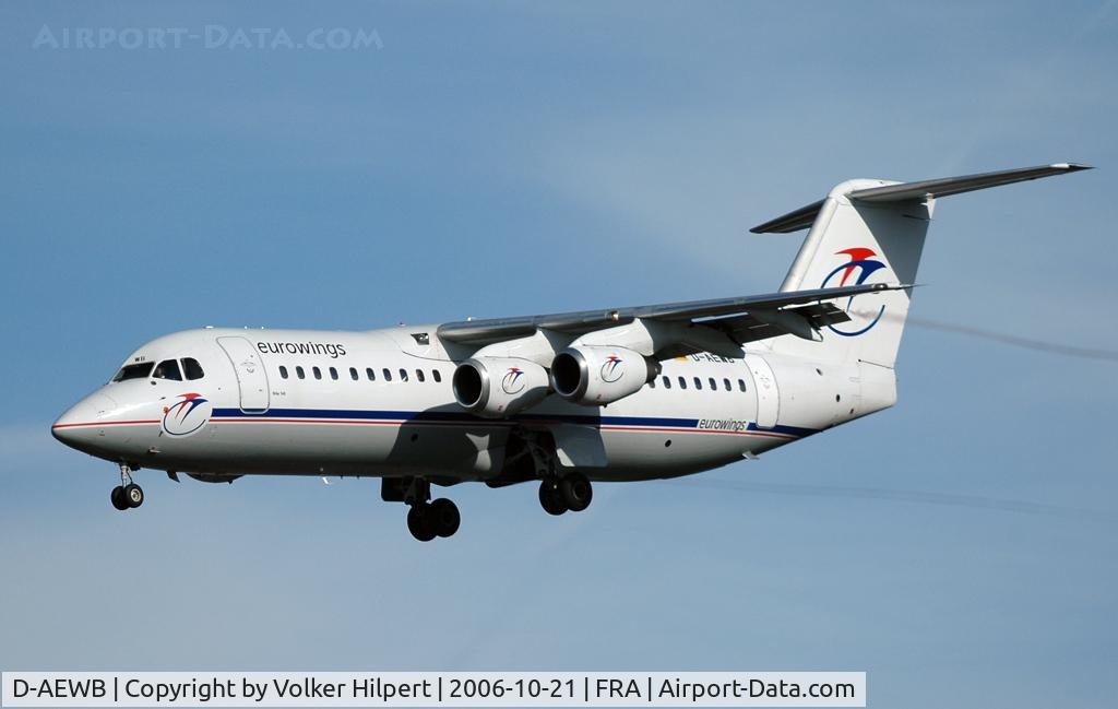 D-AEWB, 1990 British Aerospace BAe.146-300 C/N E3183, BAe 146-300 on final at fra