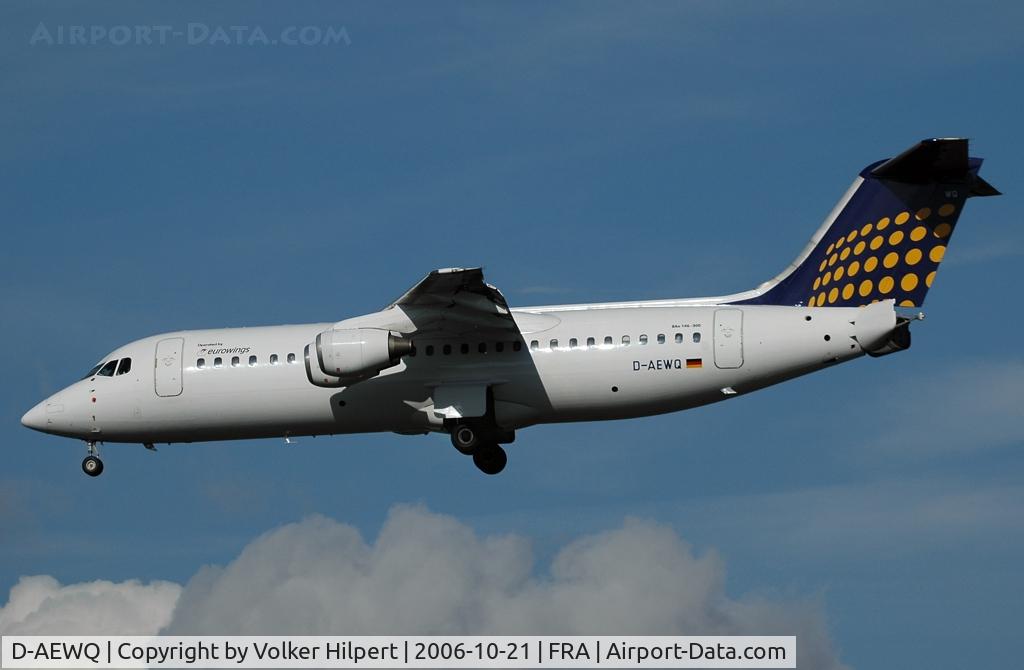 D-AEWQ, 1991 British Aerospace BAe.146-300 C/N E3203, BAe 146-300 on final at fra