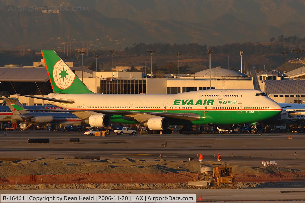 B-16461, 1993 Boeing 747-45EM(BCF) C/N 27154, EVA Air B-16461 (FLT EVA11) taxiing out of the alley at the TBIT.