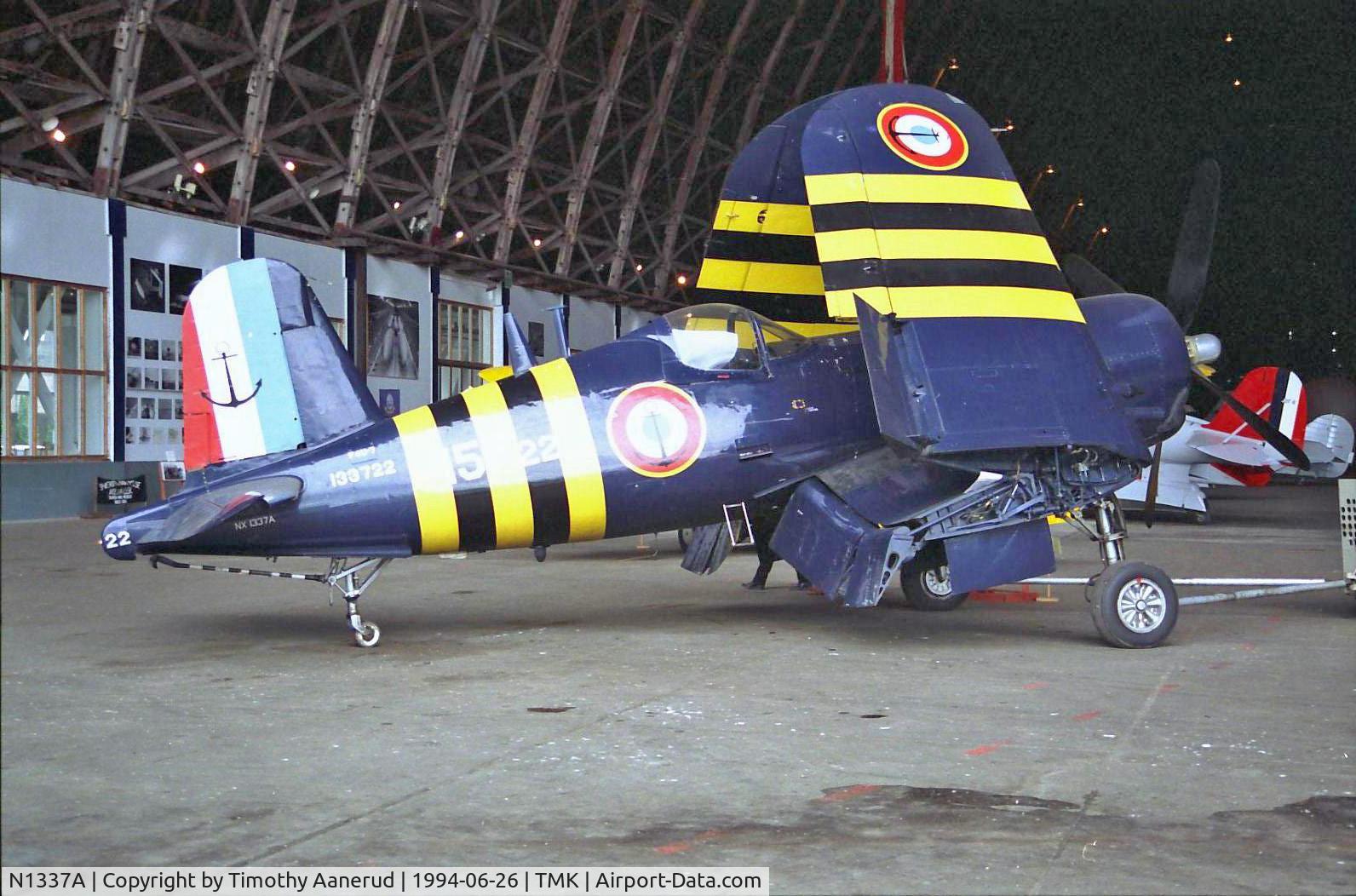N1337A, 1952 Vought F4U-7 Corsair C/N 977, Tillamook Naval Air Station Museum