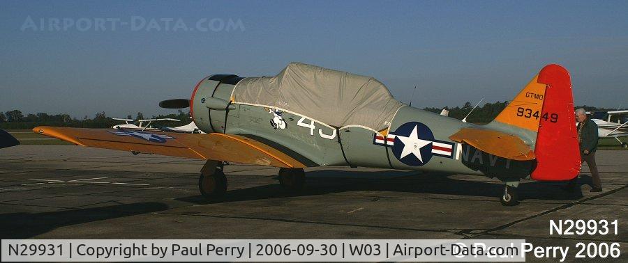 N29931, 1943 North American AT-6G Texan C/N 168-583 (49-3449), Still covered in the early morning