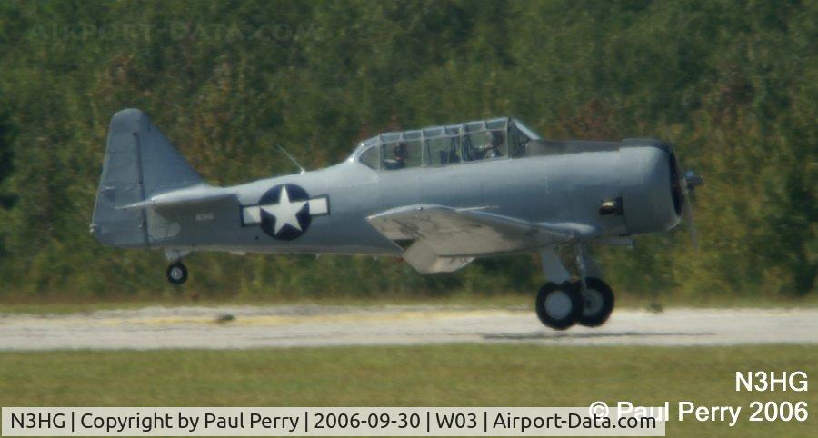 N3HG, North American T-6G Texan C/N 168-201, Inches from touchdown