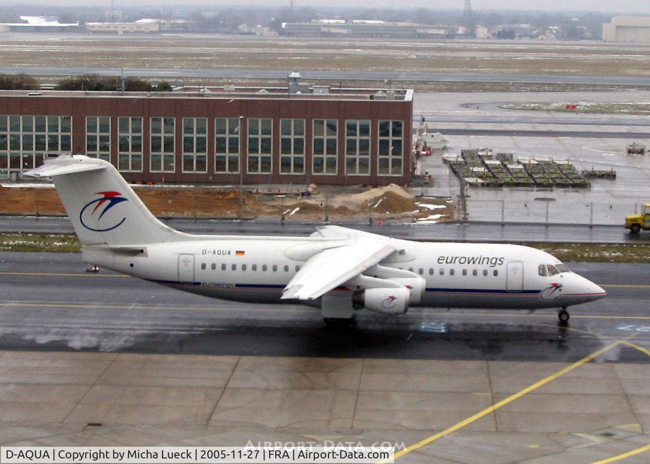 D-AQUA, 1988 British Aerospace BAe.146-300A C/N E3118, Taxiing to the runway