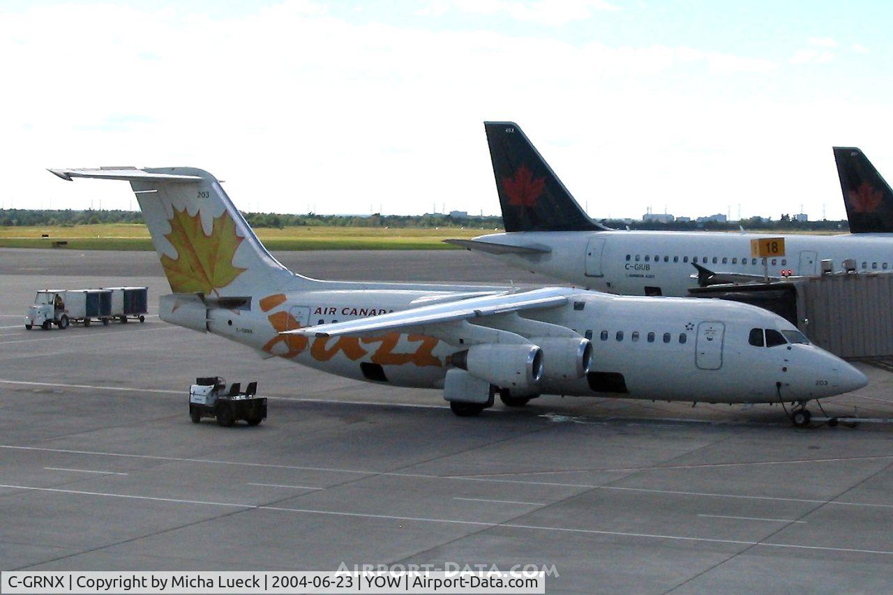 C-GRNX, 1989 British Aerospace BAe.146-200 C/N E2130, Parked in Canada's Capital City