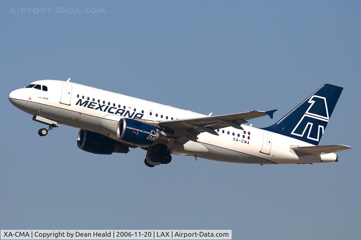 XA-CMA, 2003 Airbus A319-112 C/N 2066, Mexicana XA-CMA (FLT MXA929) climbing out from RWY 25R enroute to Licenciado Benito Juarez Int'l (MMMX) - Mexico City, Mexico.