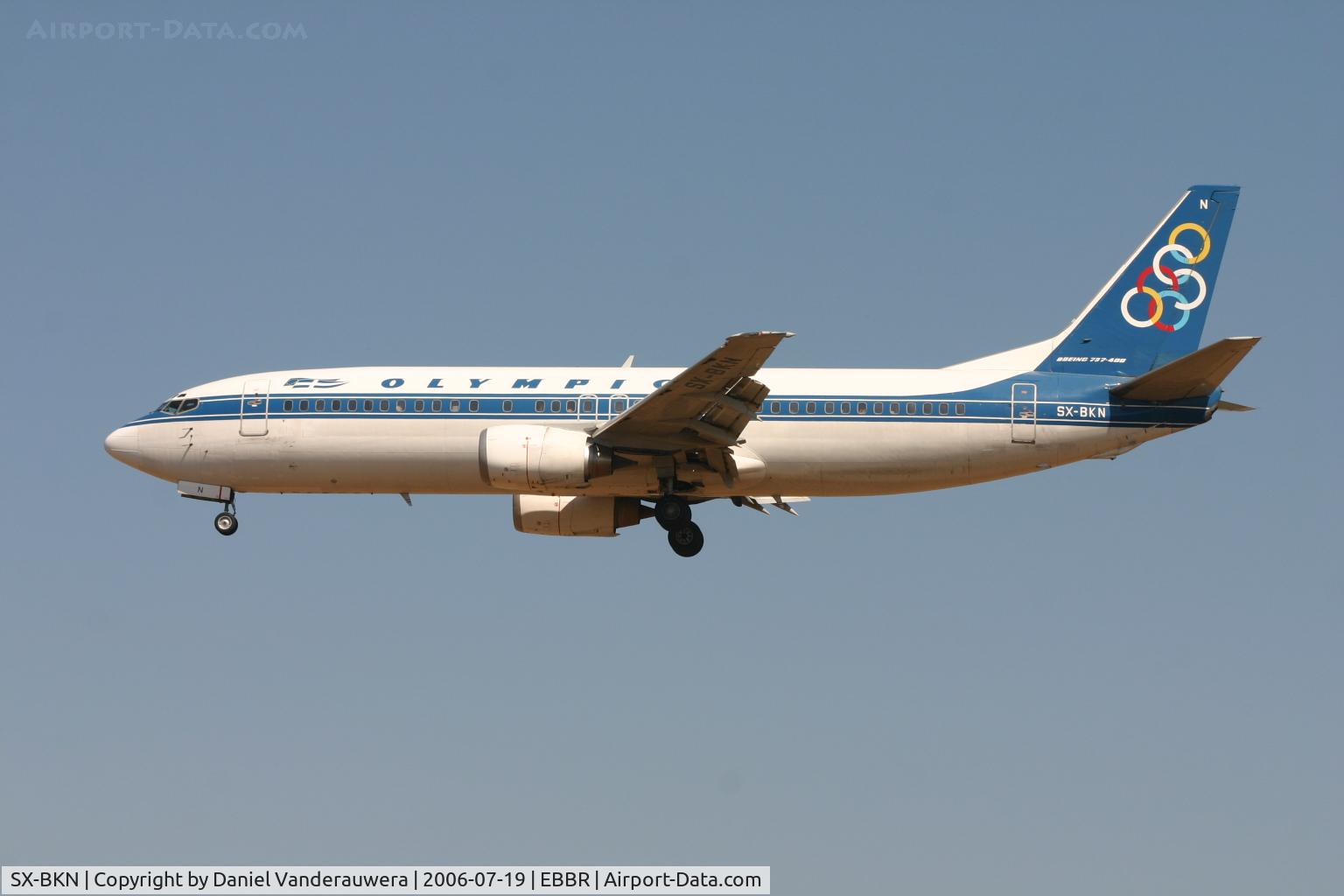 SX-BKN, 1992 Boeing 737-4Q8 C/N 26281/2380, short to land on rwy 25L