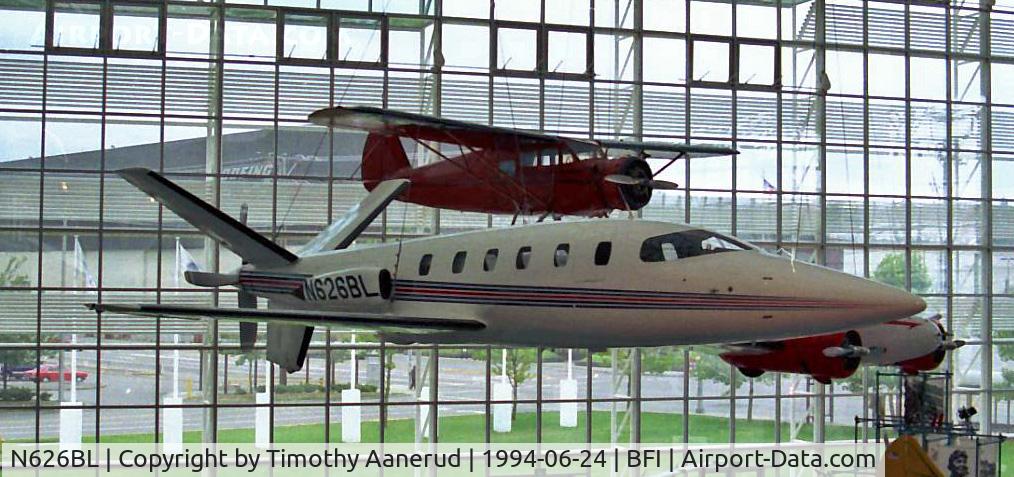 N626BL, 1980 Lear Fan Limited LF 2100 C/N E001, Seattle Museum of Flight, hanging from the ceiling in The Great Gallery