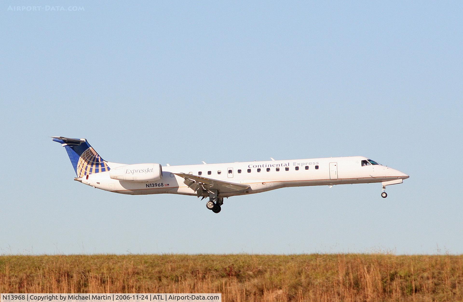N13968, 1999 Embraer ERJ-145LR (EMB-145LR) C/N 145138, Over the numbers of 9R
