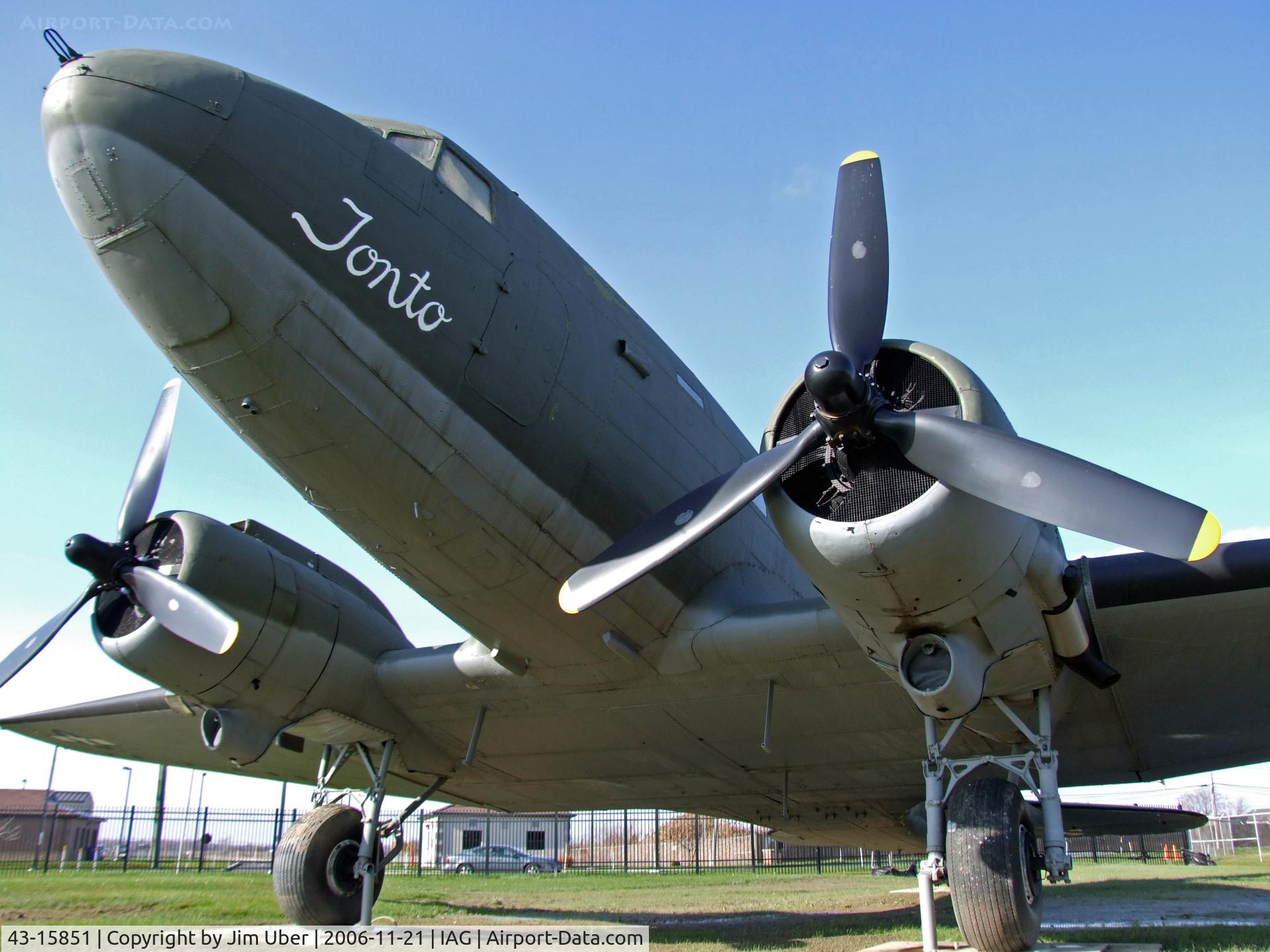 43-15851, 1943 Douglas C-47A Skytrain C/N 20317, Gate guard at Niagara Falls ARS