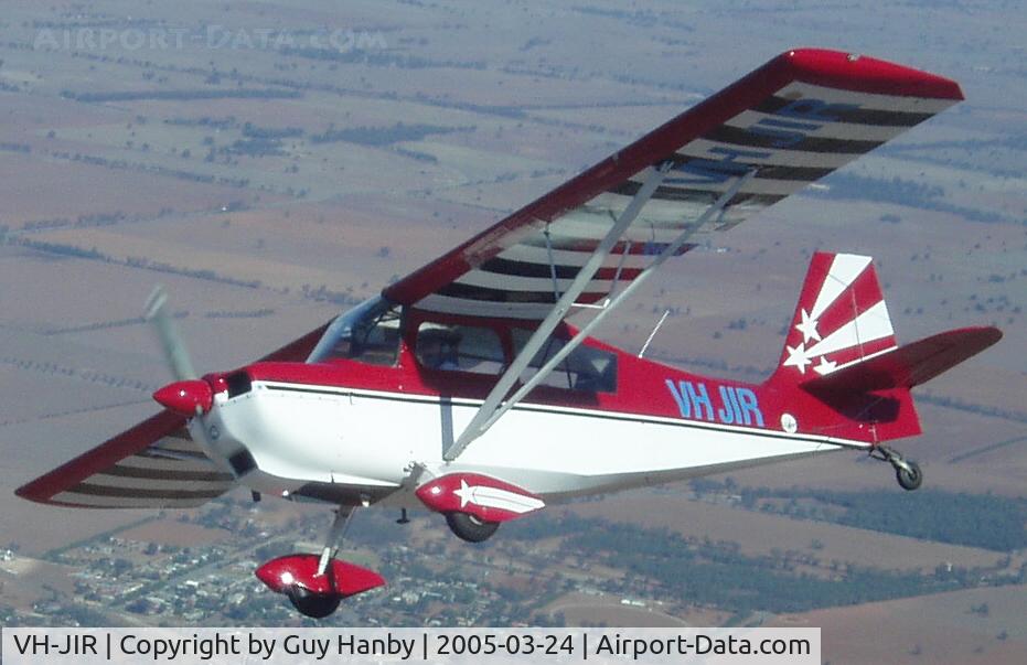 VH-JIR, 1979 American Champion 8KCAB Decathlon C/N 528-79, Decathlon flying to Australian Aerobatic Championships 2005