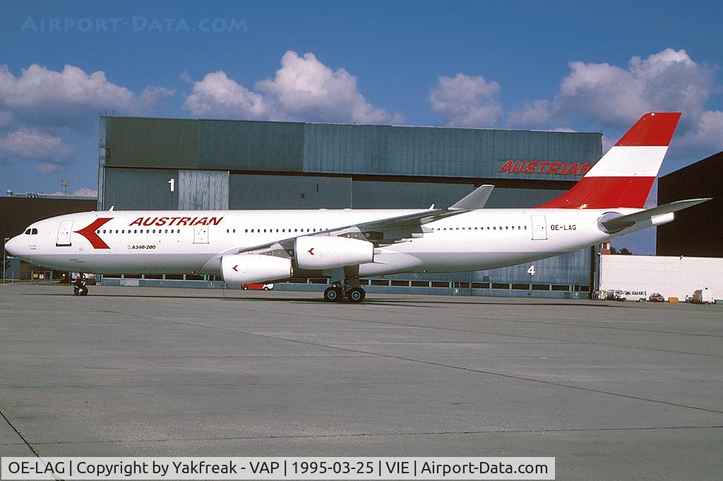 OE-LAG, 1995 Airbus A340-212 C/N 075, Austrian Airlines Airbus 340-200