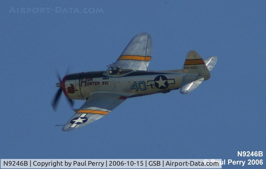 N9246B, 1944 Republic P-47D Thunderbolt C/N 339-55605, Nice view as she makes one of her passes