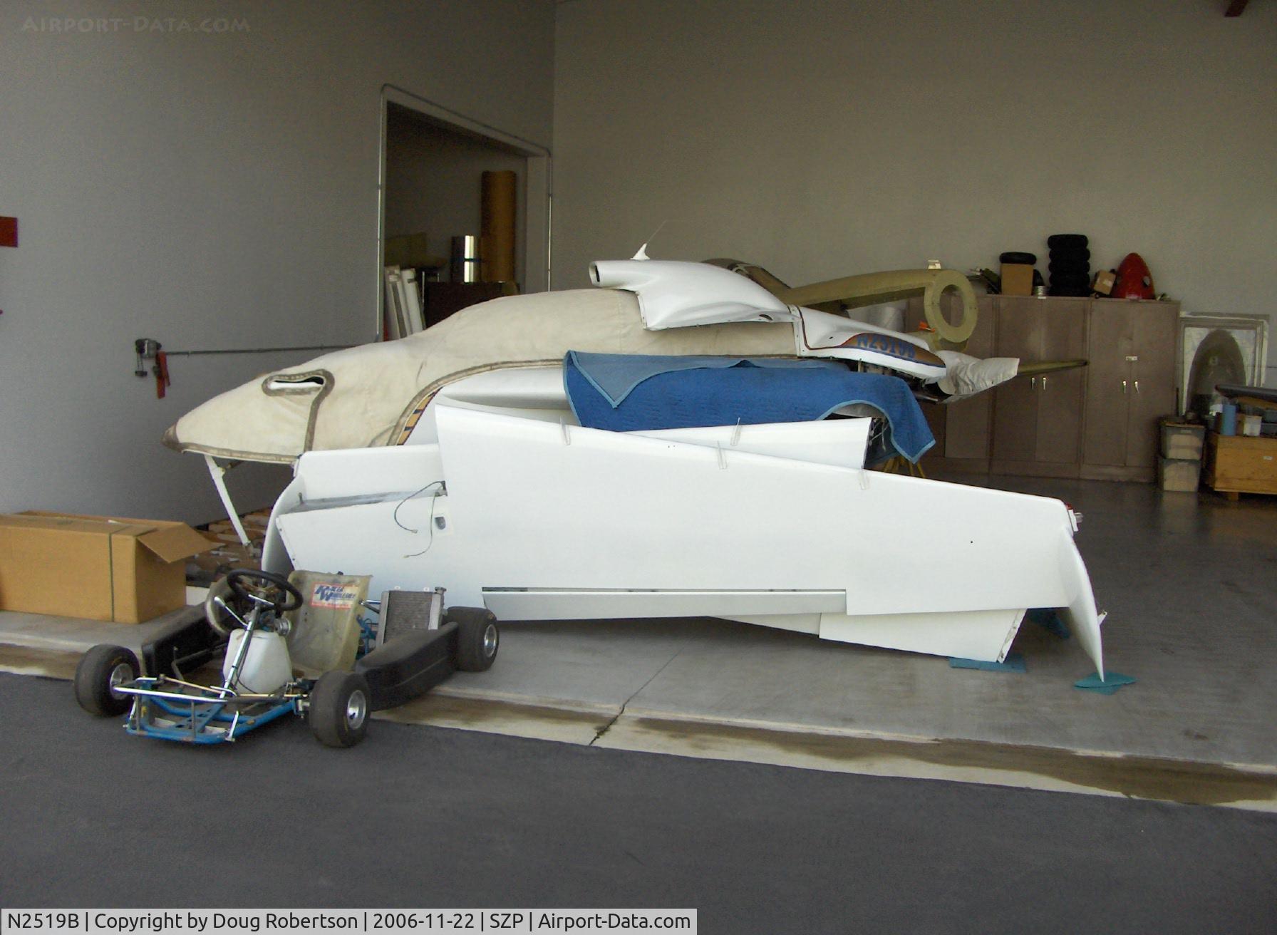 N2519B, 1984 Rutan Long-EZ C/N 830, 1984 Timmer LONG EZE canard, Lycoming O-235 110 Hp, in disassembled storage for European owner