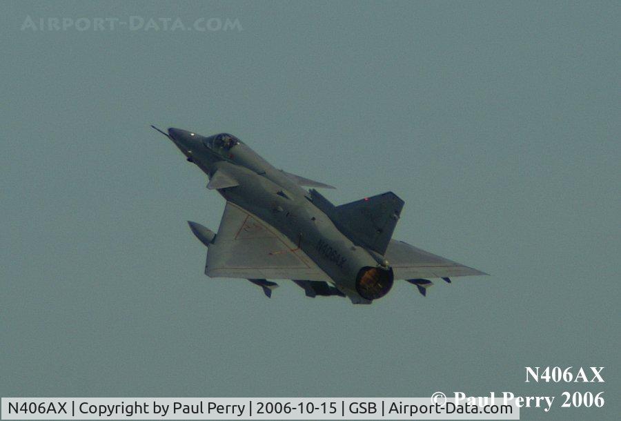 N406AX, 1979 Israel Aircraft Industries Kfir C.2 C/N 106, Pulling up, burner lit.  Nothing like the life of a civilian fighter jock