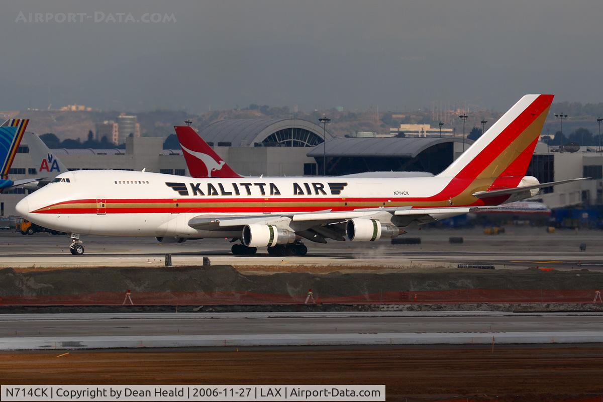 N714CK, 1981 Boeing 747-209B C/N 22446, Kalitta Air N714CK (FLT CKS2828) rolling out on RWY 25R after arrival from Ted Stevens Anchorage Int'l (PANC).