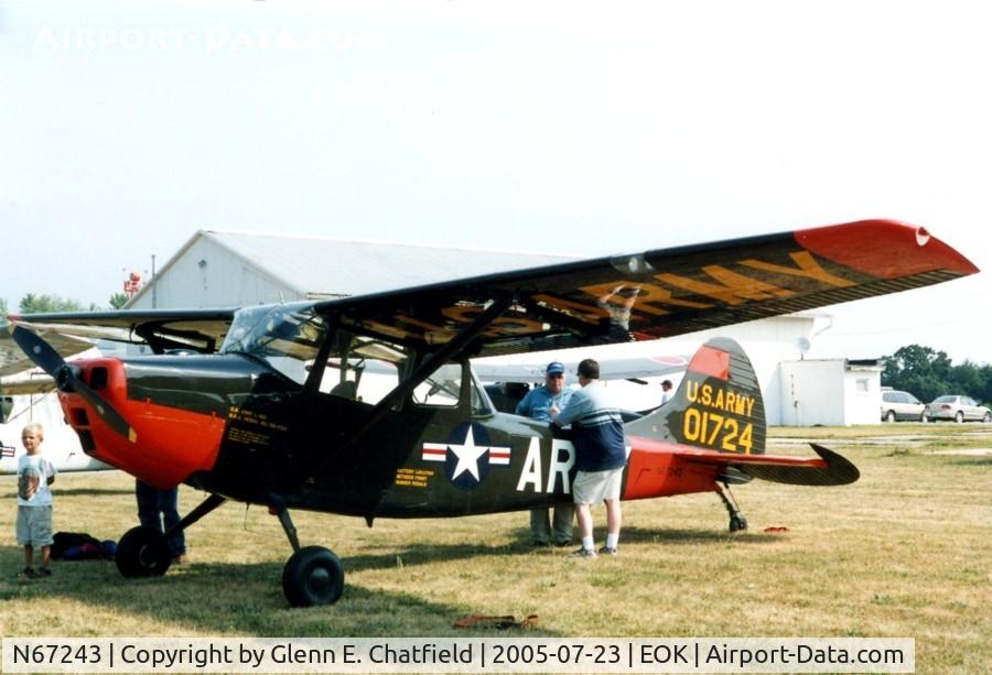 N67243, 1950 Cessna L-19A C/N 21462, L-19A/O-1A 50-1724 at the Liason Bird fly-in