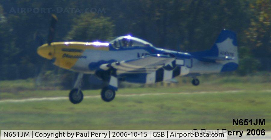 N651JM, 1944 North American/aero Classics P-51D C/N 44-74976, Off she goes for the warbird portion of the show