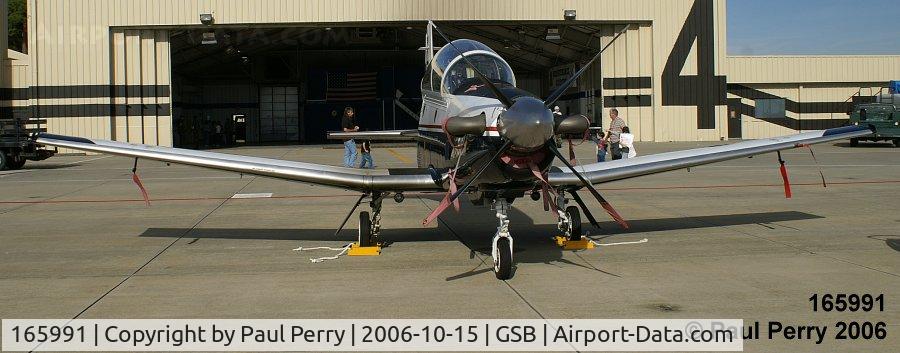 165991, Raytheon T-6A Texan II C/N PT-167, Navy Texan sitting static at an Air Force show.