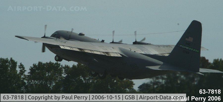 63-7818, 1963 Lockheed C-130E-LM Hercules C/N 382-3884, The hearty drone of the props and she's airborne