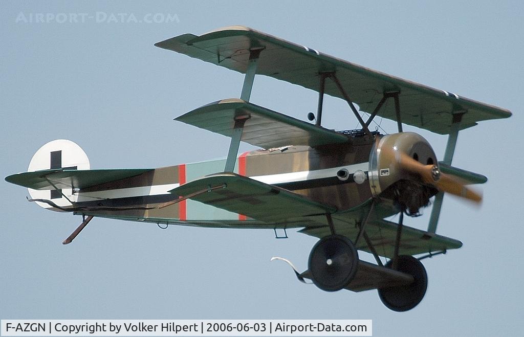 F-AZGN, Fokker Dr.1 Triplane Replica C/N MF-01, Fokker DR.1 at the La Ferté-Alais Air show 2006