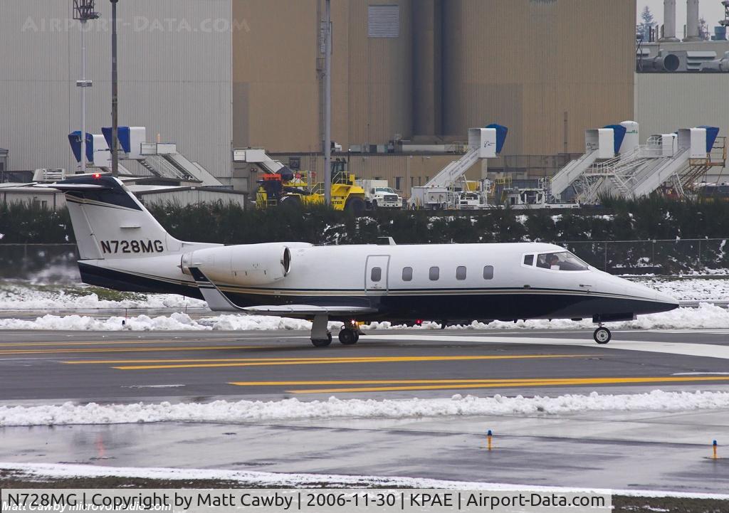 N728MG, 1981 Gates Learjet 55 C/N 55-004, Departing Paine Field for Anchorage