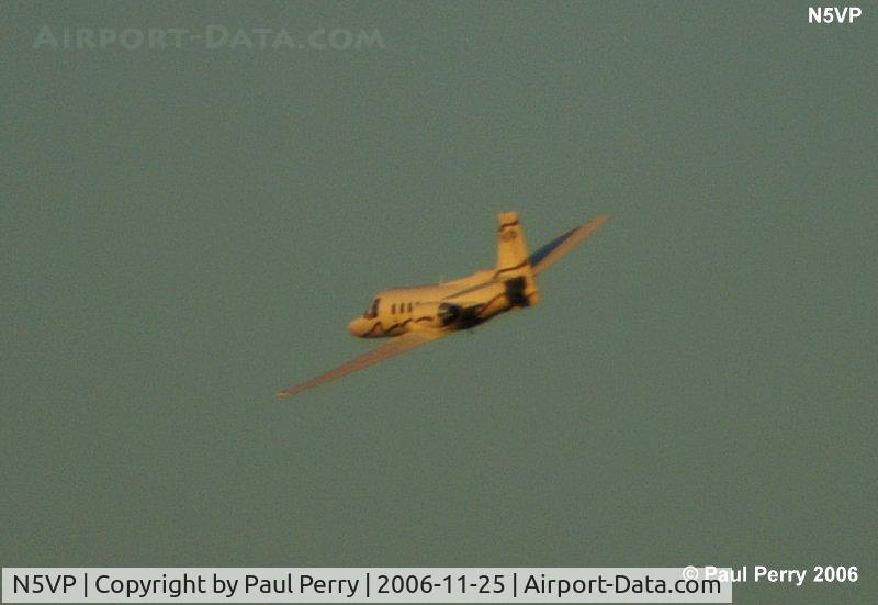 N5VP, 1978 Cessna 501 Citation I/SP C/N 501-0046, Either Henry or Brian after a LOW flyover of my home.  Banking for ASJ