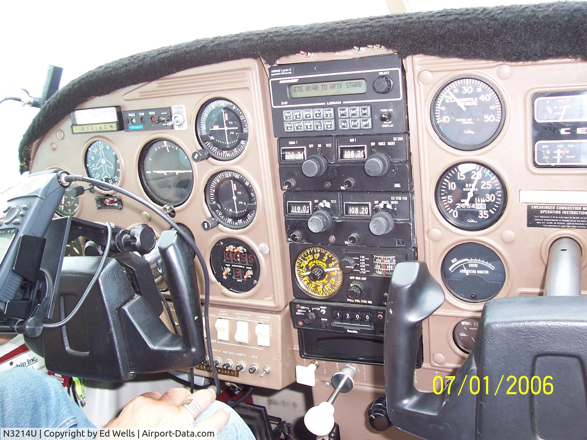 N3214U, 1963 Cessna 182F Skylane C/N 18254614, Insturment Panel in flight to Starbuck.