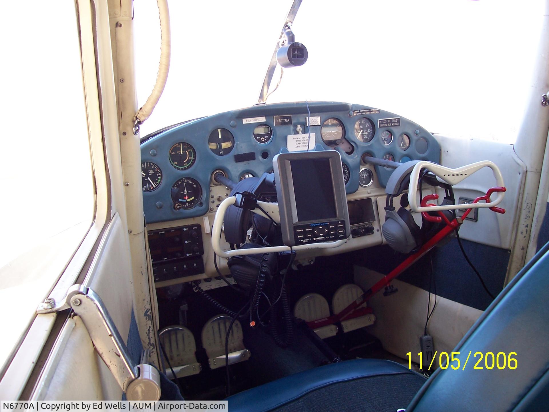 N6770A, 1956 Cessna 172 C/N 28870, Interior Shot