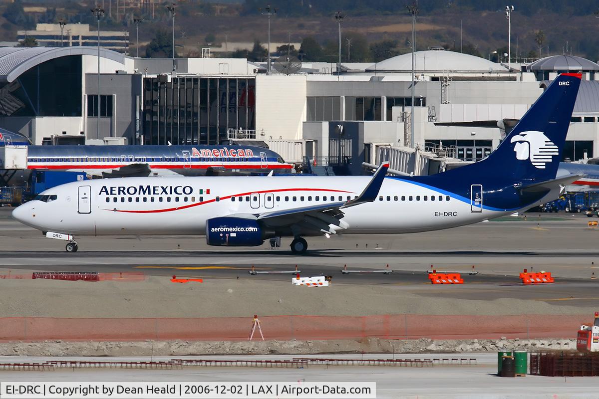 EI-DRC, 2006 Boeing 737-852 C/N 35116, AeroMexico EI-DRC in new colors (FLT AMX646) on landing rollout after arrival on RWY 25R from Licenciado Benito Juarez Int'l (MMMX).