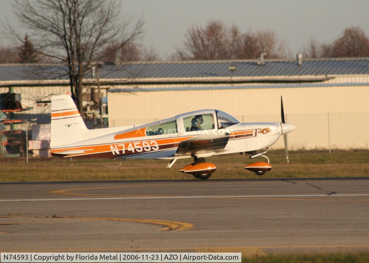 N74593, 1976 Grumman American AA-5B Tiger C/N AA5B-0257, Short field take off