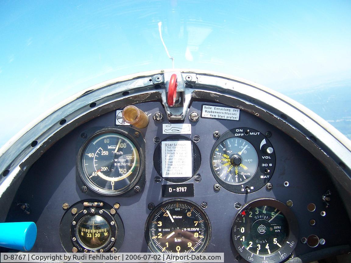 D-8767, 1964 Lehtovaara PIK-16C Vasama C/N 26, PIK 16c Vasama Insturment Panel, in flight