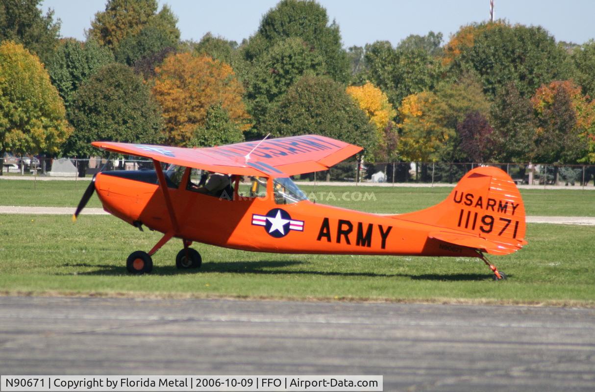 N90671, 1951 Cessna O-1A Bird Dog C/N 22285, At Dayton Air Museum