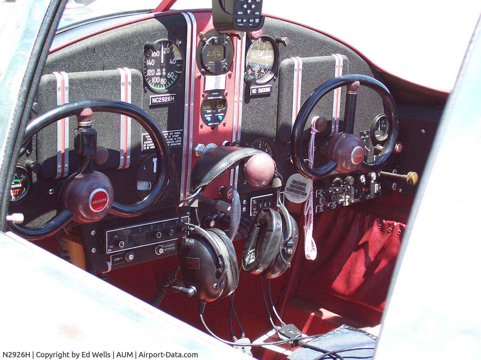 N2926H, 1946 Erco 415C Ercoupe C/N 3551, Fuel Stop at AUM