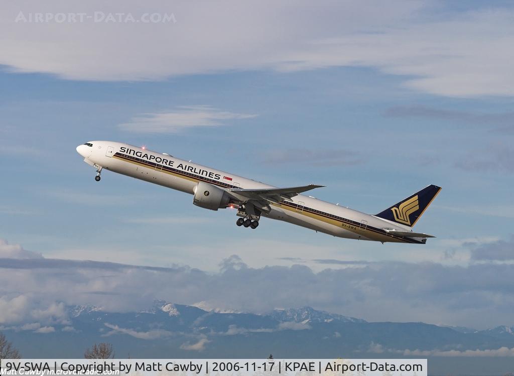 9V-SWA, 2006 Boeing 777-312/ER C/N 34568, Test flight from Paine Field