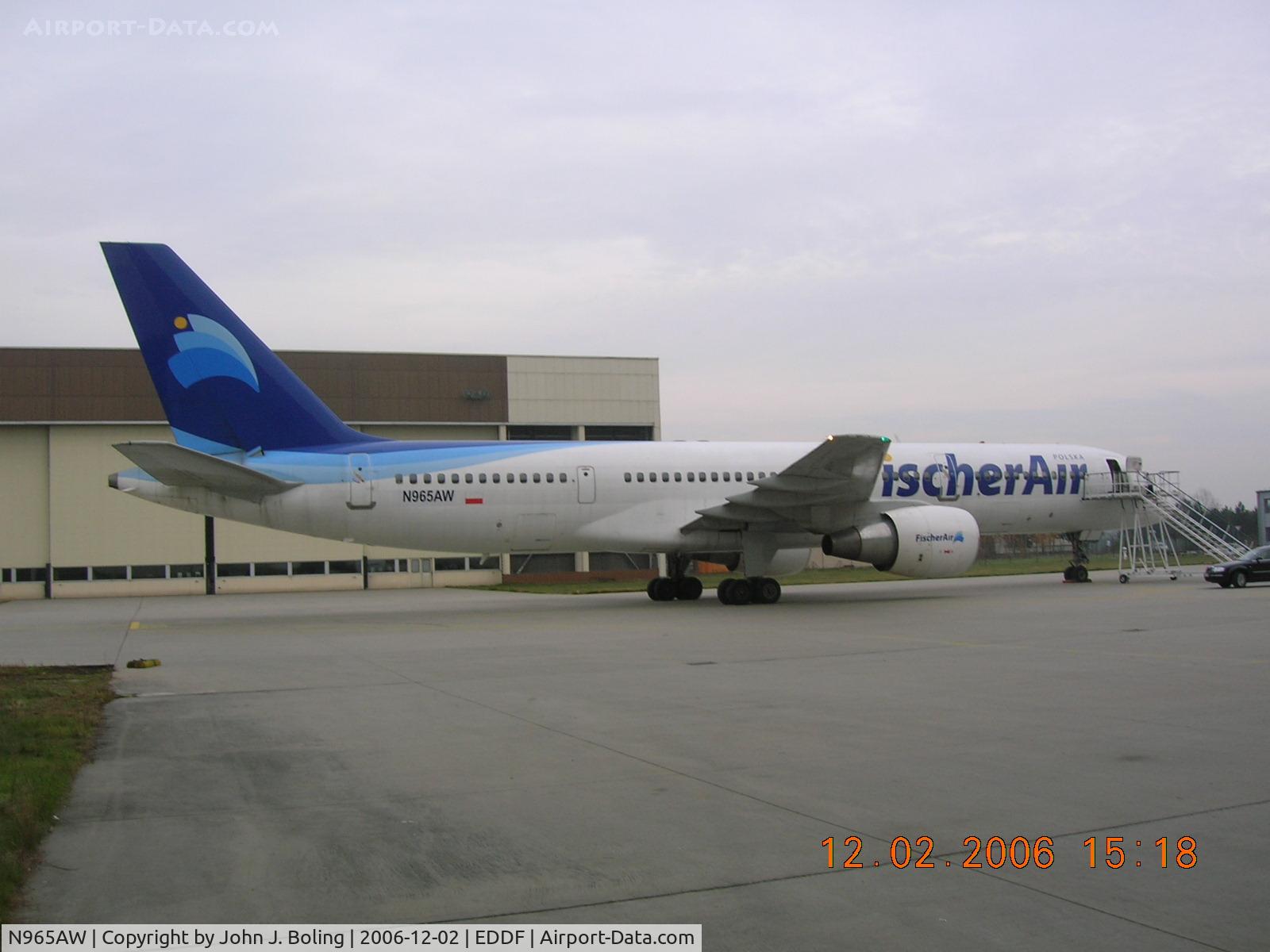 N965AW, 1992 Boeing 757-2Q8 C/N 24965, Boeing 757; MSN 24965, at Frankfurt, Germany after ferry from Istanbul by J. boling and T. Jolma