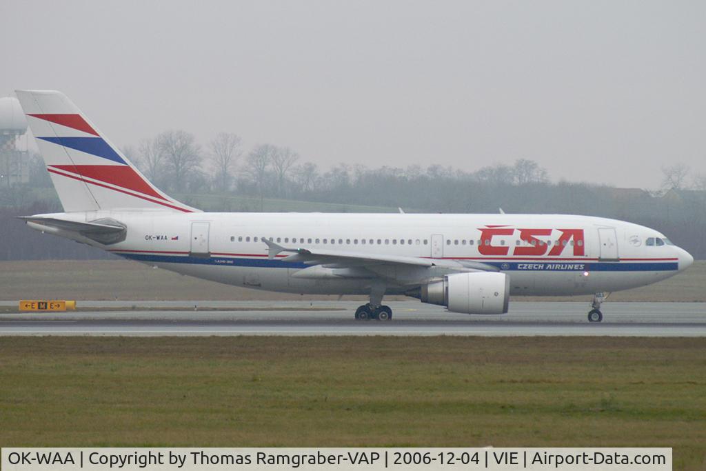 OK-WAA, 1991 Airbus A310-304/ET C/N 564, After landing on RWY34, on an African Safari Airways flight.